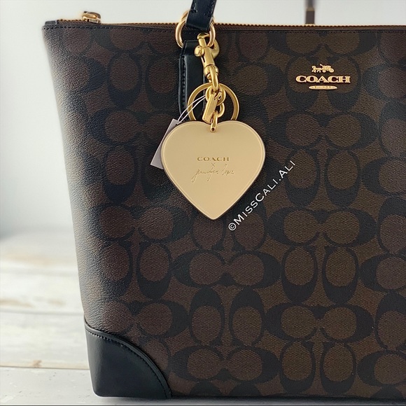 NWT COACH X JENNIFER LOPEZ Heart Bag Charm Keychain - Picture 8 of 14